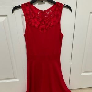 Red lace dress!